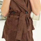 Double Down Vest Set - Brown