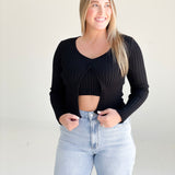 Topher Sweater Top - Black