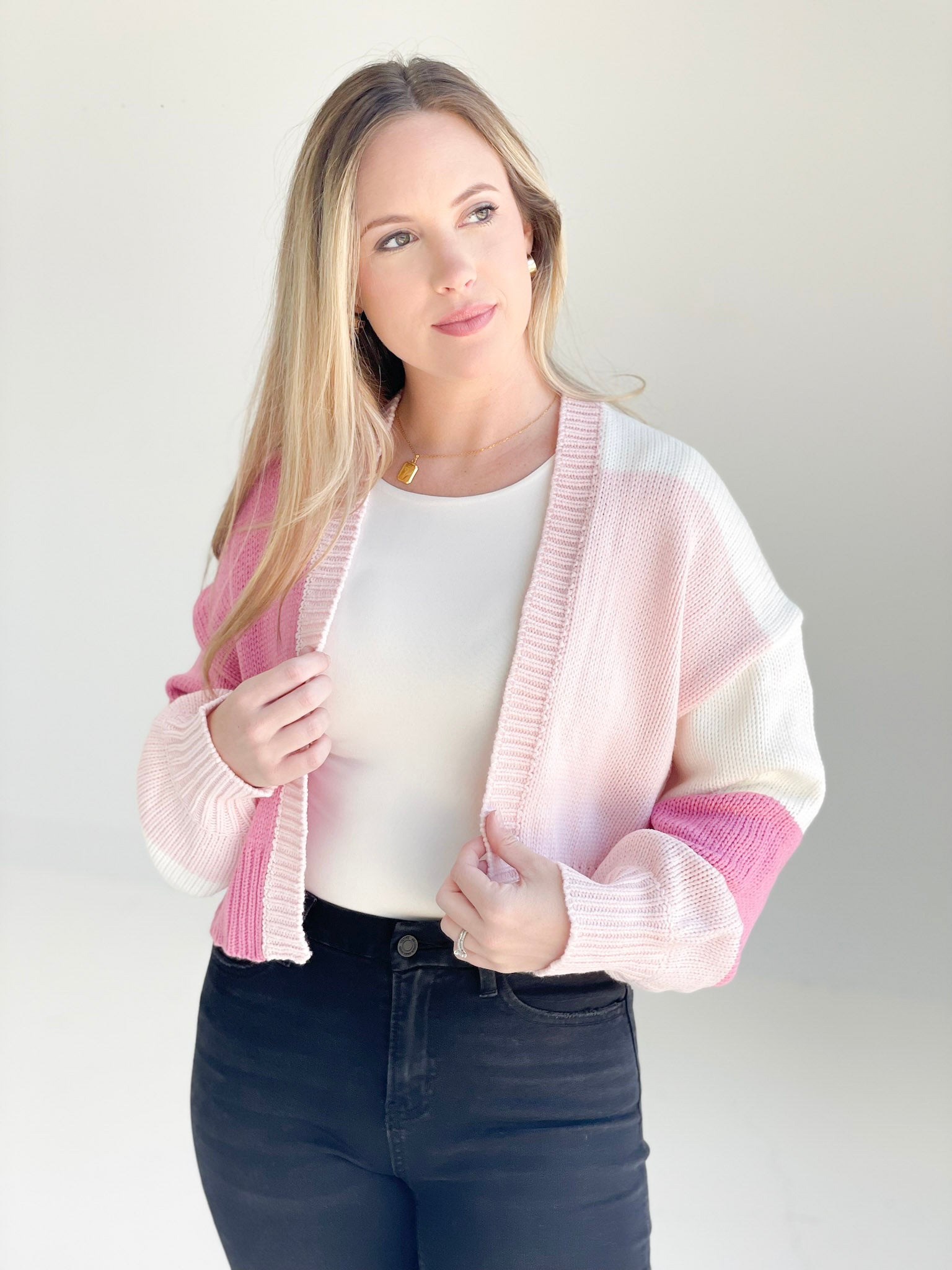 Open Minded Cardigan - Pink Combo