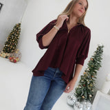 The Jane Top - Burgundy