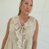 Shae Striped Knit Top - Khaki