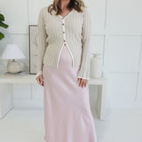 Elegant Evenings Maxi Skirt - Pink