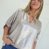 Sipping Bubbly Blouse - Champagne