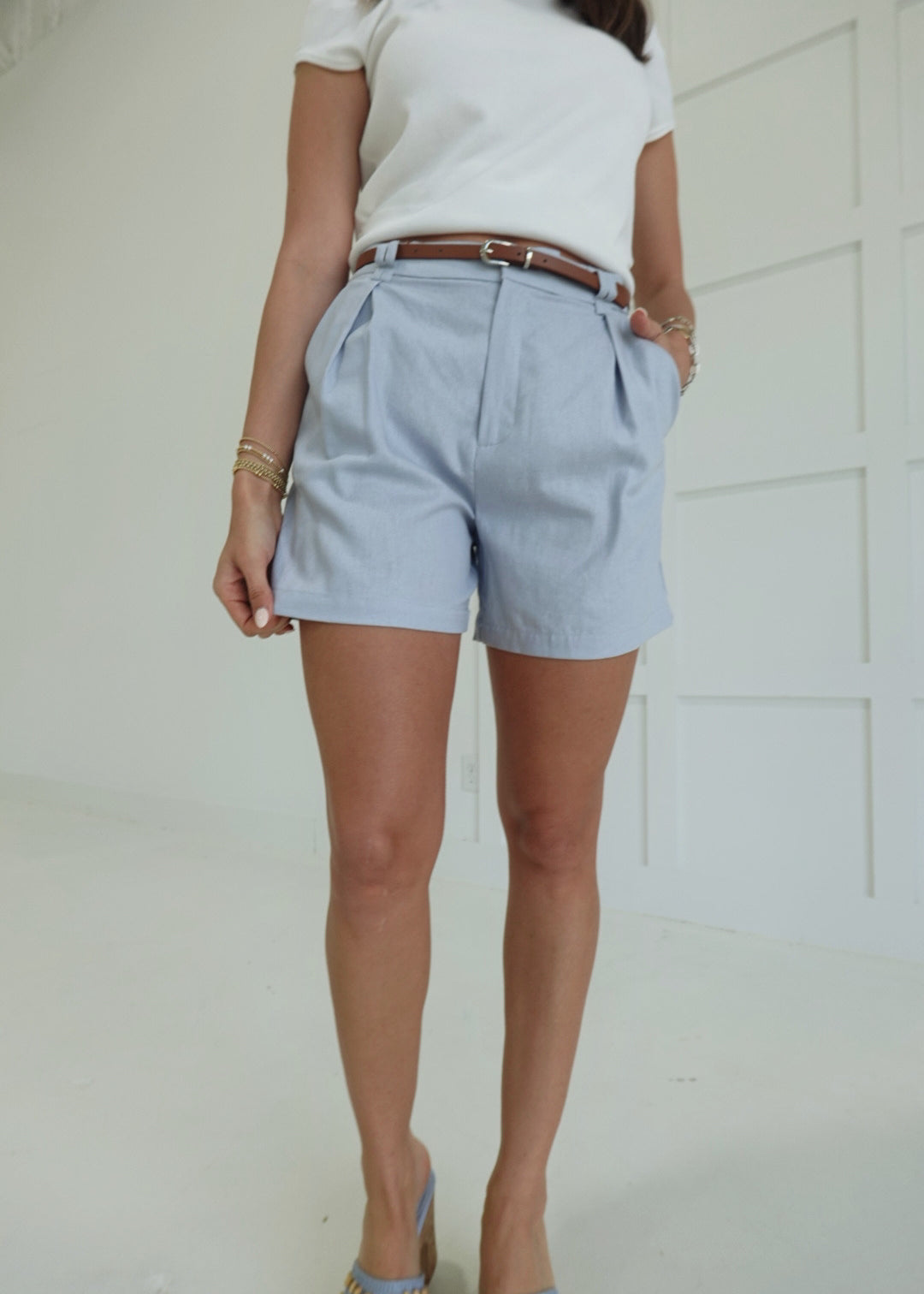 Layfair Trouser Shorts - Dew Blue
