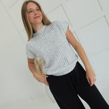 Flatter Me Ribbed Top - Grey