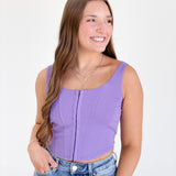 Dot Your Eyes Corset Top - Light Purple