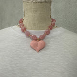 Chunky Beaded Heart Necklace