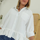 Perry Ruffle Blouse - White