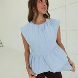 June To Me Top - Sky Blue