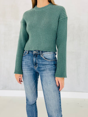 News To Me Sweater-Gray Green