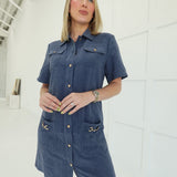 Colter Mini Dress - Denim Blue