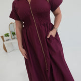 Sanction Midi Dress - Burgundy