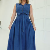 Evelyn Denim Midi Dress