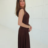 Meshing Around Midi Dress - Brown