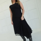 Meshing Around Midi Dress - Black