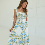 Mirror Mirror Midi Dress - Blue Multi