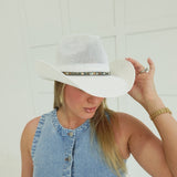 Knitted Cowgirl Hat - White
