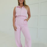 Take the Leap Jumpsuit - Pink