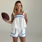 Influential Scalloped Set - White/Ocean Blue