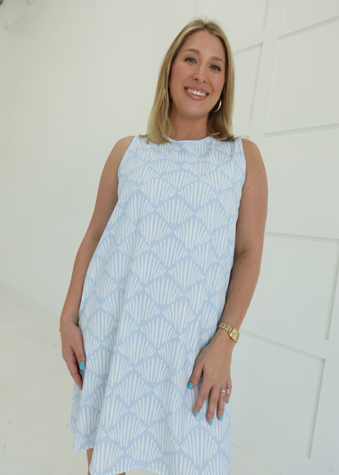 Lorelei Shift Dress - Light Blue