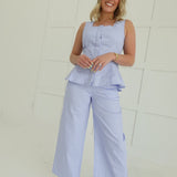 Lamar Peplum Set - Powder