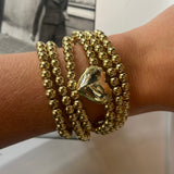Ball Chain Heart Stretch Bracelet