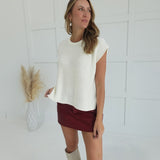 Claiborne Sweater Top - Ivory