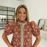 Fall Blooms Top - Brown