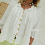 Aida Ruffle Blouse - Off White