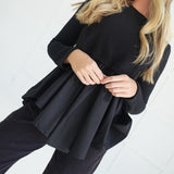 Kitt Poplin Top - Black