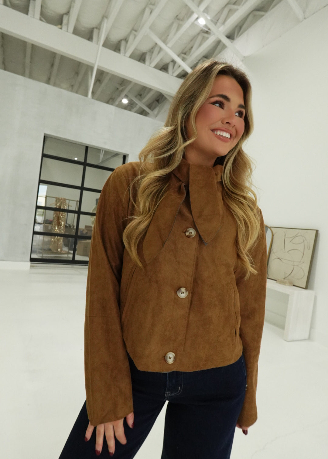 Ophelia Cropped Jacket - Brown