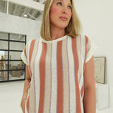 Harvesting Stripe Sweater - Cinnamon/Taupe