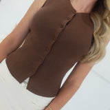 Searcy Sweater Vest - Brown