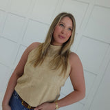 Selma Suede Top - Sand