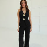 Chantel Vest Set - Black