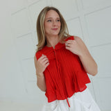 Followay Pleat Top - Red