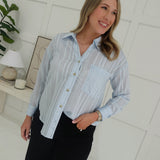 Classical Button Down Top - Blue