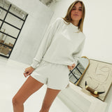 Essentials Mock Neck Short Set - Bone