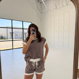 Breezy Striped Set - Brown