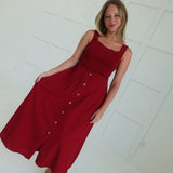 Tables Turned Midi Dress - Crimson