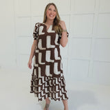 Tremor Midi Dress - Brown
