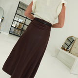 Collins Leather Skirt - Burgundy