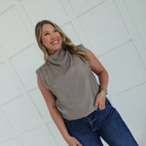 Old Satin Soul Top - Grey