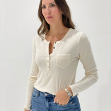 Take A Hint Ribbed Knit Top - Cream *CM