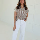 Ease Into Top - Brown