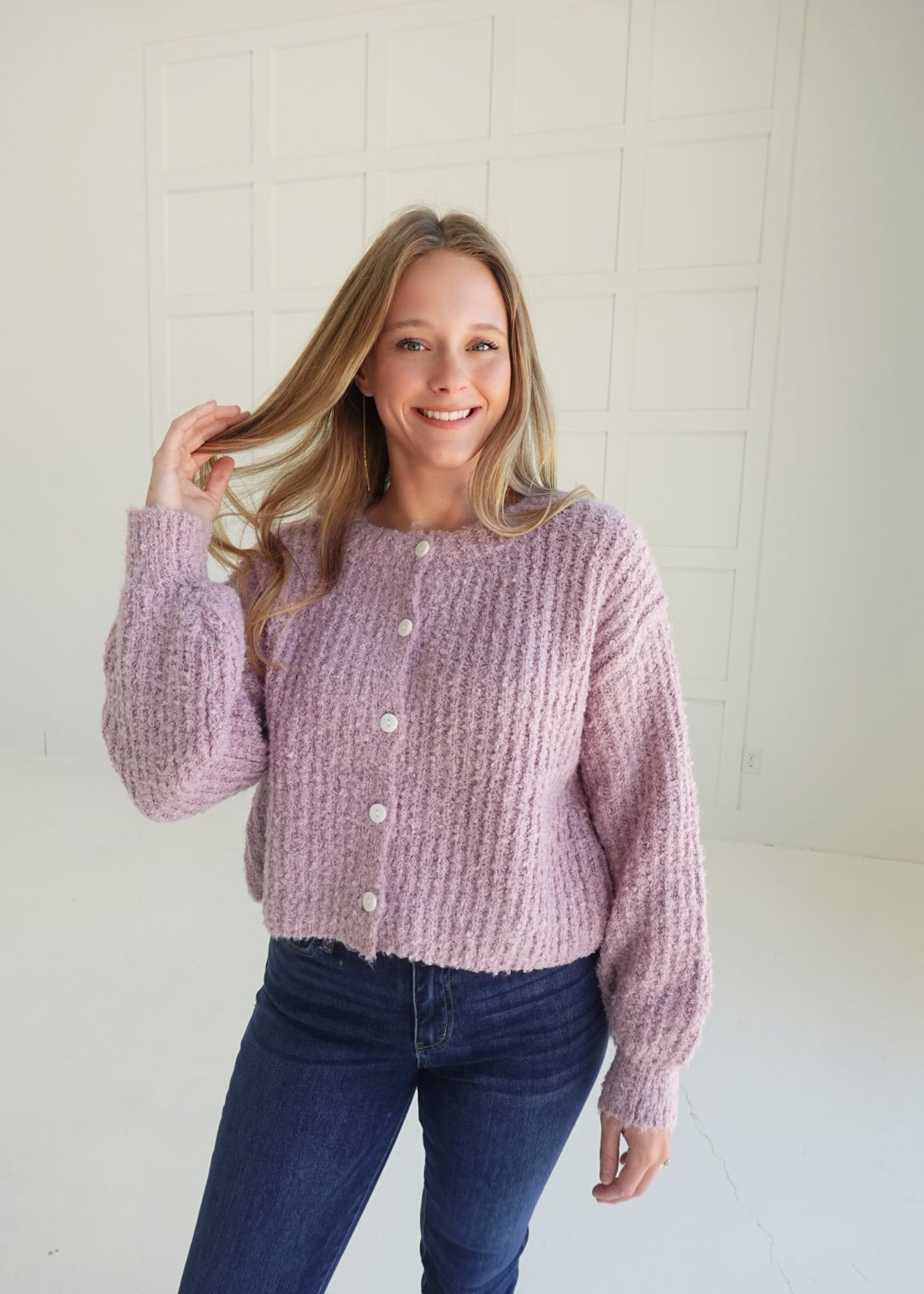 Lunsford Cardi Sweater - Pink Frost