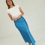 Fashionable Funky Midi Skirt - Green/Blue