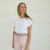 Sneakin' In Contrast Pants - Pink