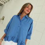 Perry Ruffle Blouse - Blue