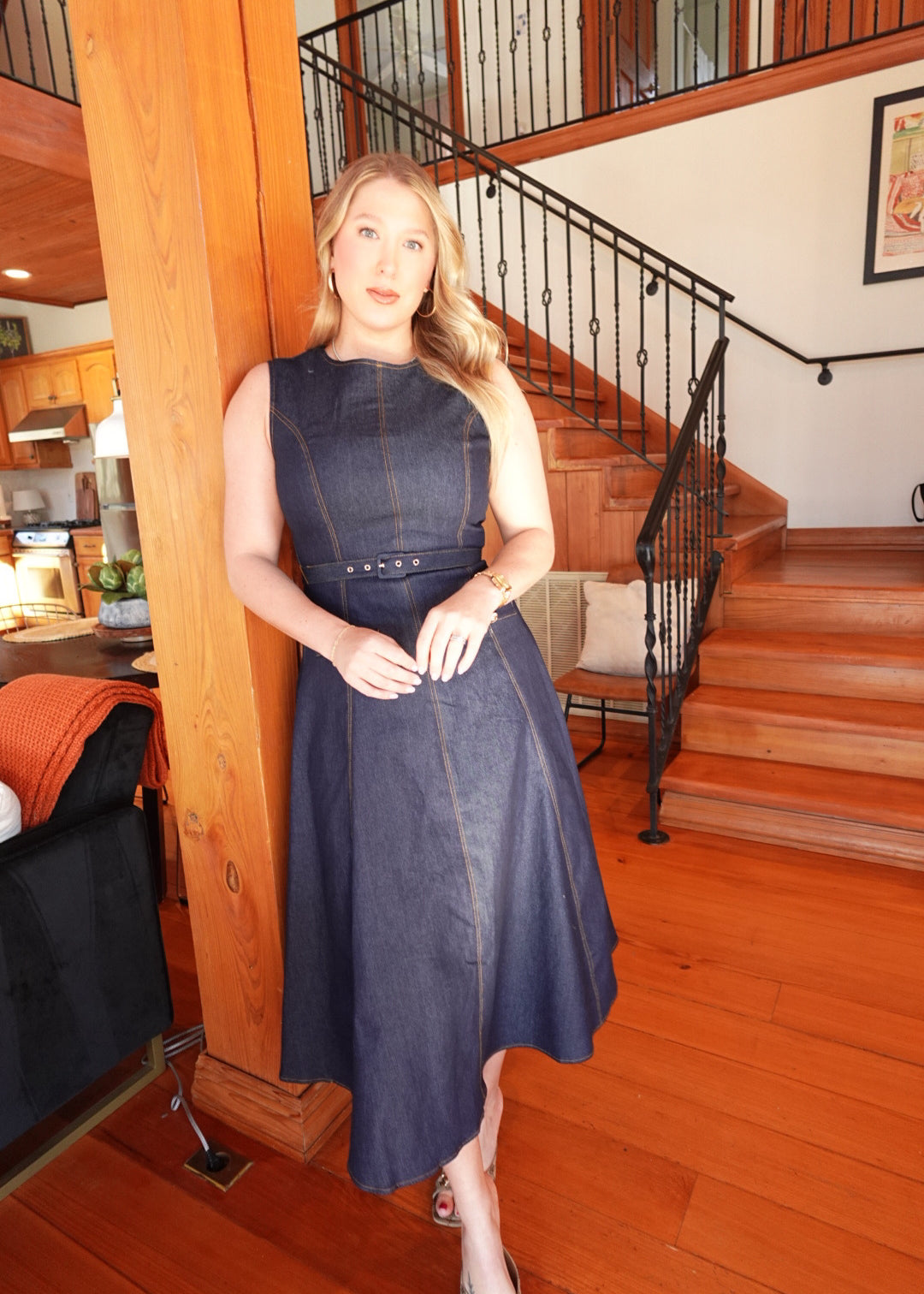 Matron of Denim Midi Dress